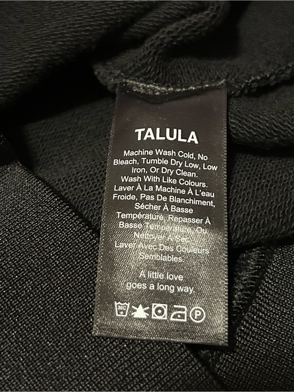 Talula Black Cropped Sweatshirt Top Long Sleeve Crewneck Athleisure XS Women - Picture 4 of 7